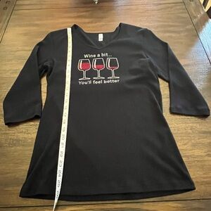 Black Wine Graphic Top